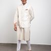 Mens Arjan Dugal | Off White Handwoven Kurta Set