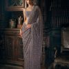 Womens Seema Gujral | Grey Crystal Sari