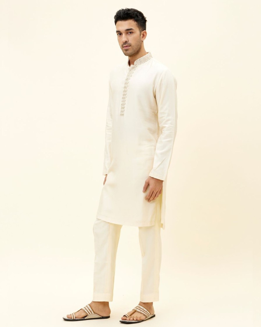 Mens SVA Menswear | Ivory Embroidered Kurta Set