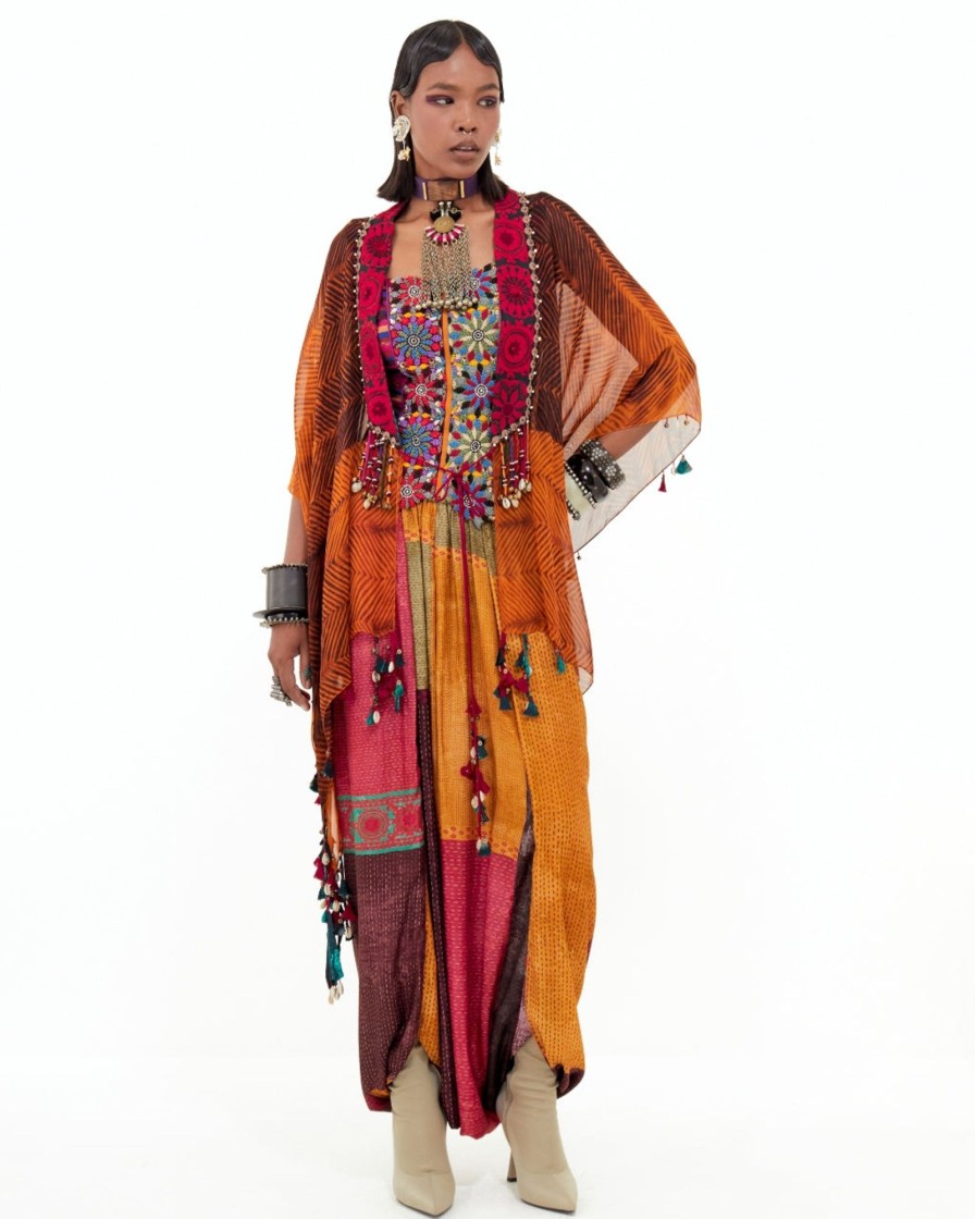 Womens Aseem Kapoor | Multicolor Veni Dupatta Jacket Pant Set