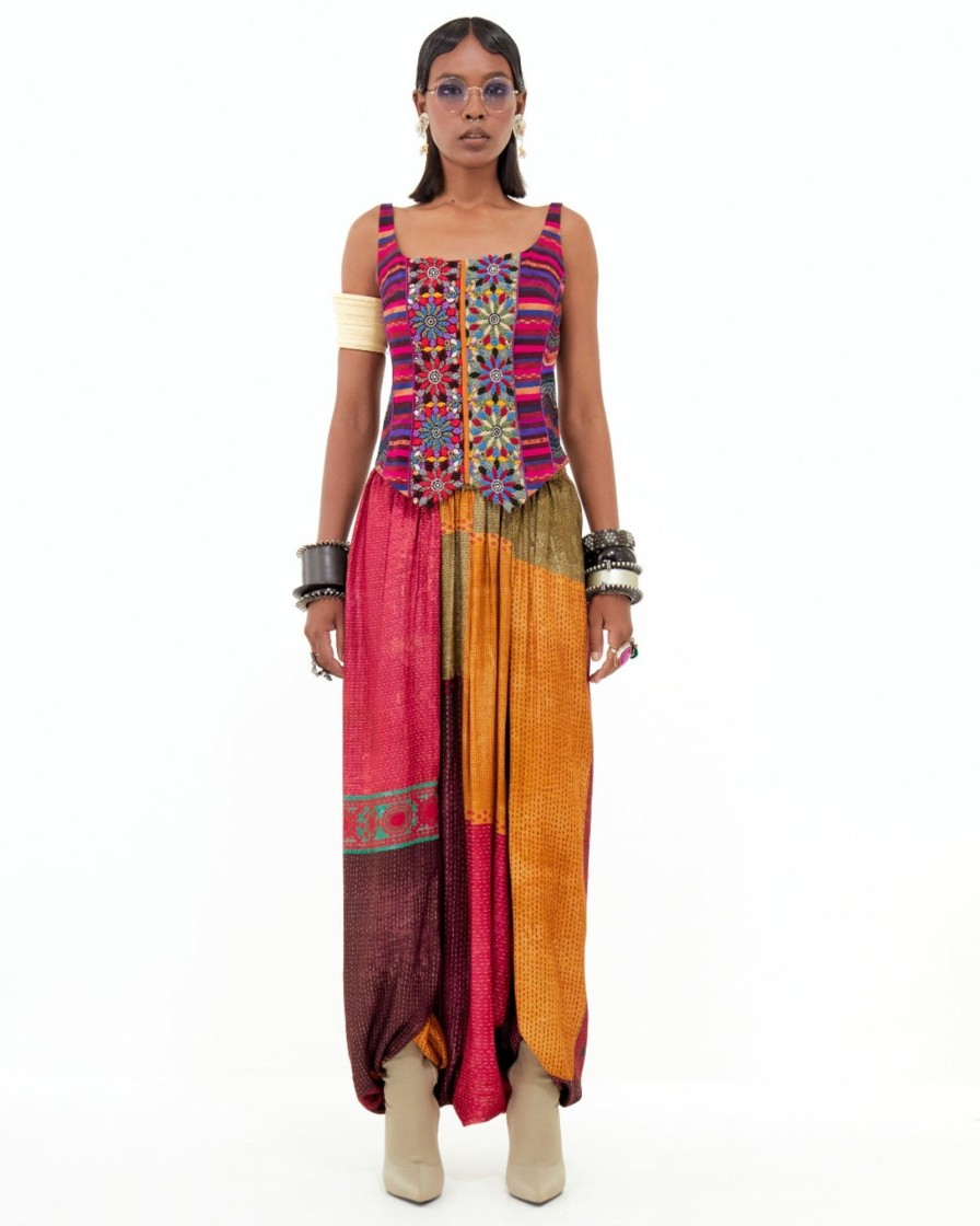 Womens Aseem Kapoor | Multicolor Veni Dupatta Jacket Pant Set