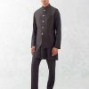 Mens Devnaagri Mens | Black Kurta With Bundi Set