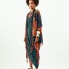 Womens Aseem Kapoor | Deep Teal Natural Crepe Printed Jacket Dress