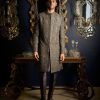 Mens Seema Gujral Mens | Steel Grey Sherwani Set