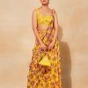 Womens Diya Rajvvir | Yellow Georgette Printed Sharara Sari Set