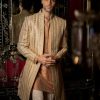 Mens Seema Gujral Mens | Rose Gold Open Sherwani Set