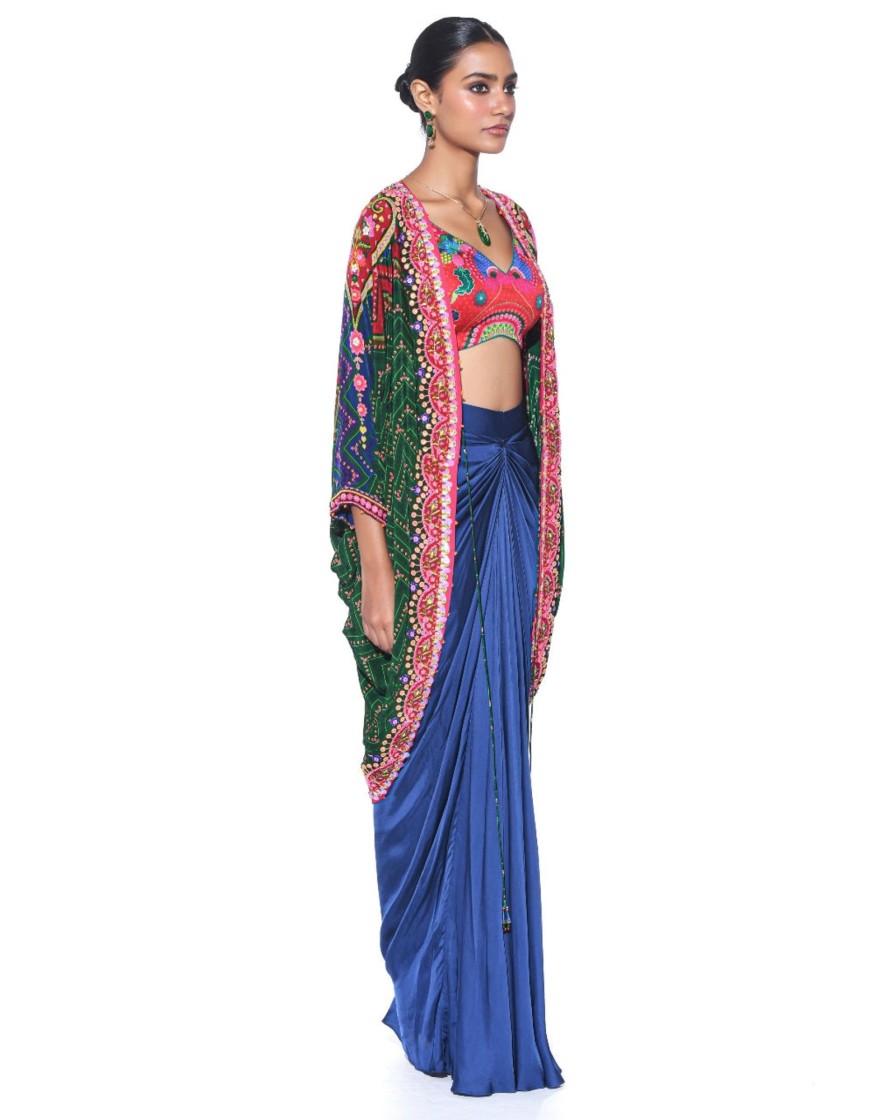 Womens Siddhartha Bansal | Jade Hand Embroidered Shrug Set