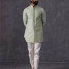 Mens Arjan Dugal | Lemon And Aqua Kurta Set