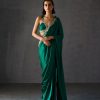 Womens Bhumika Sharma | Teal Green Bustier U0026 Sari