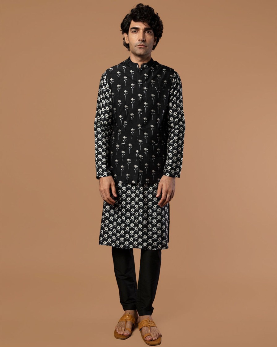 Mens House of Masaba Mens | Black Poppy Dew Bandi Set