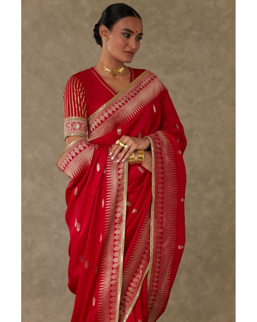 Womens House of Masaba | Red Haath Phool Sari Set