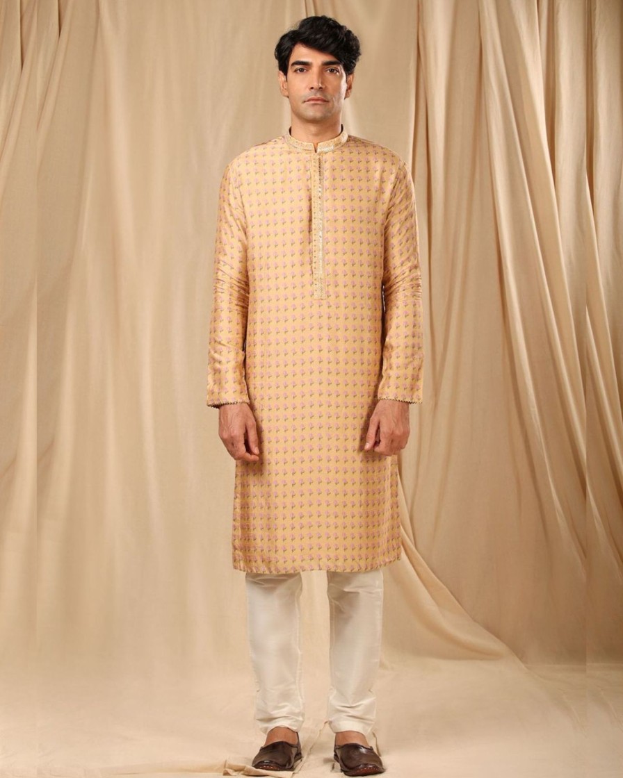 Mens House of Masaba Mens | Oatmeal Wallflower Kurta Set