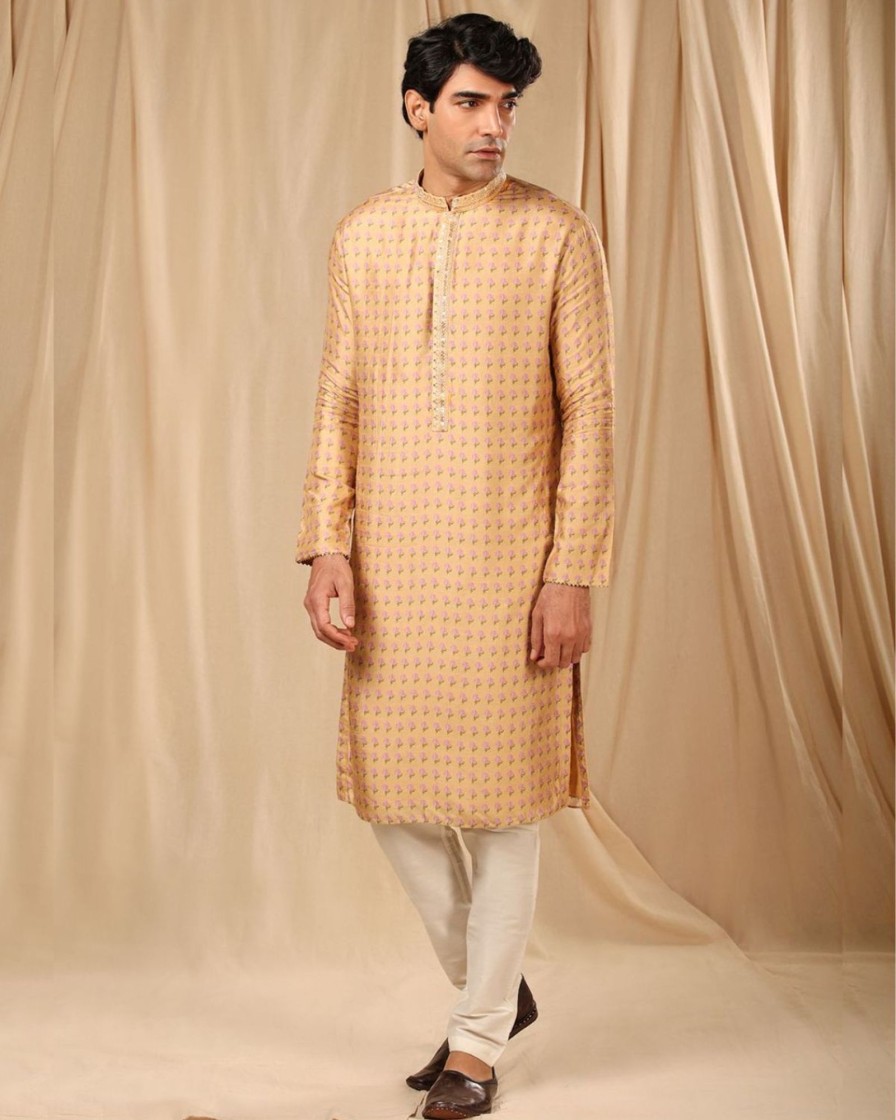 Mens House of Masaba Mens | Oatmeal Wallflower Kurta Set