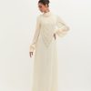 Bridal Mala u0026 Kinnary | Ivory Mala Maxi With Sleeves