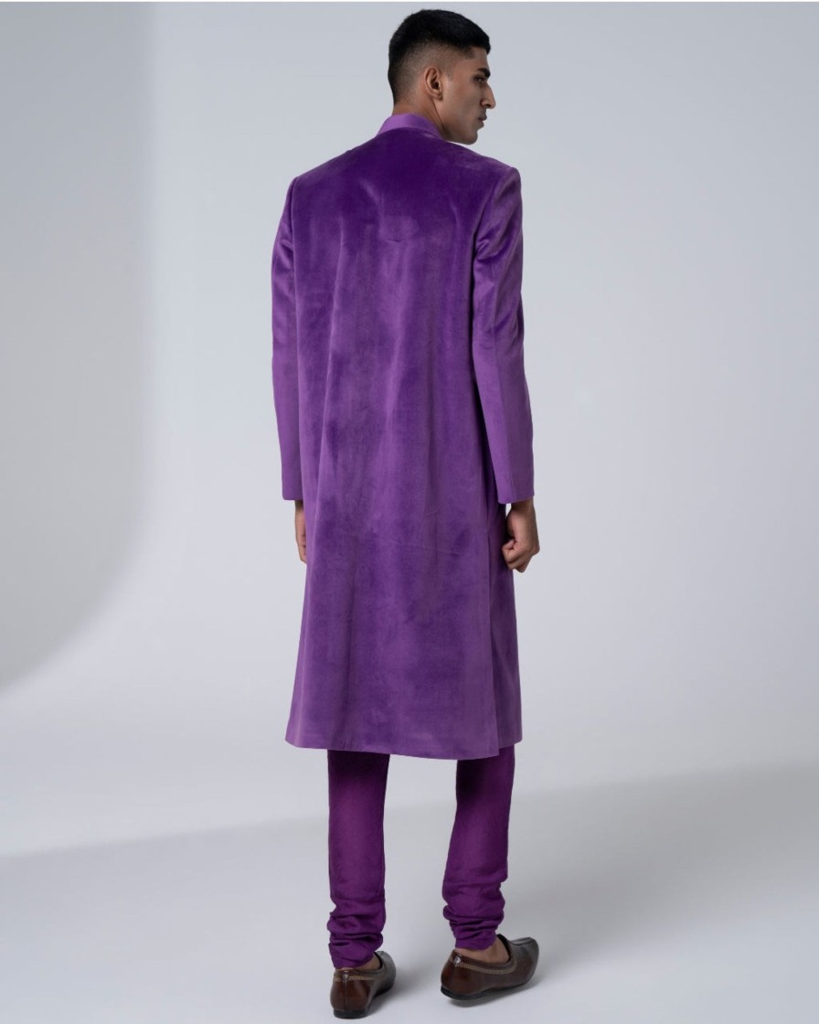 Mens Siddhartha Bansal Mens | Signature Purple Sherwani Set