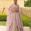 Bridal Arpita Mehta | Baby Orchid Mirror U0026 Thread Embroidered Lehenga Set