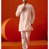 Mens Devnaagri Mens | Blush Pink Cotton Silk Blend Pin Tucks Kurta Set