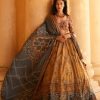 Womens Label Anushree | Beige Embroidered Lehengas Set With Grey Dupatta