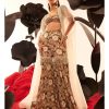 Womens Bhumika Sharma | Earthy Abstract Floral Gharara U0026 Cape Set