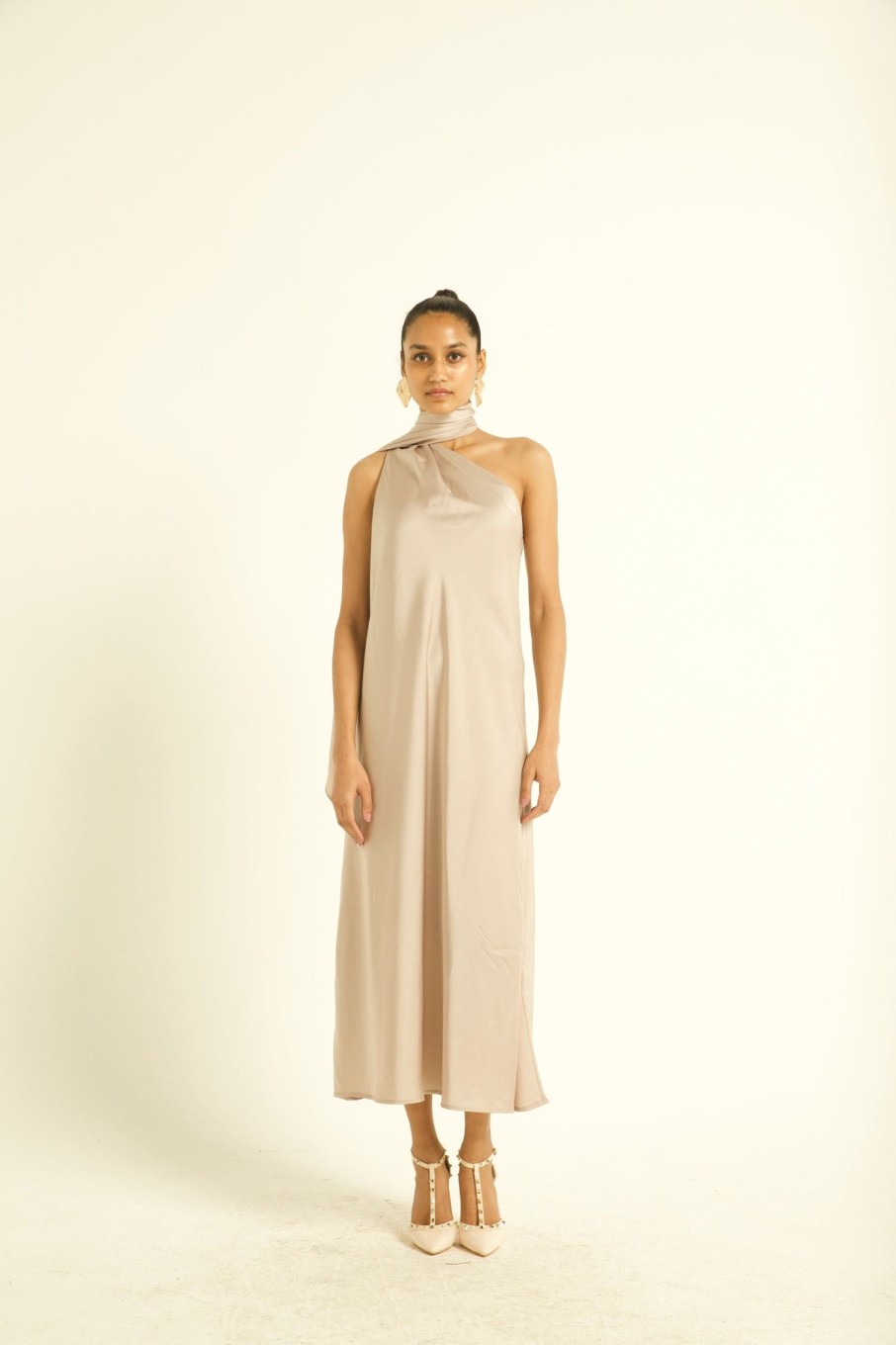 Womens Dash u0026 Dot | Champagne Draped Maxi