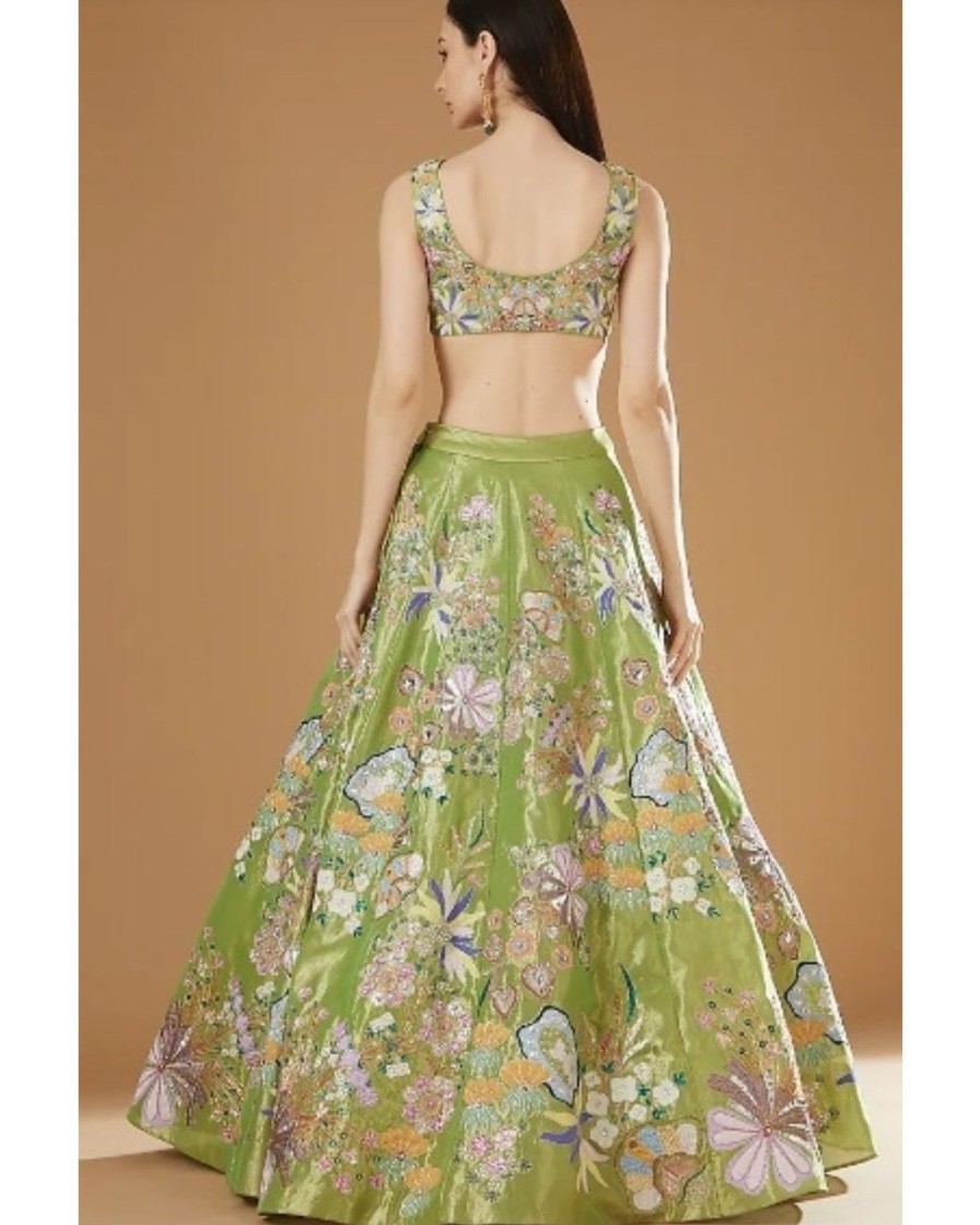 Bridal Aisha Rao | Green Naznin Lehenga Set