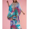 Womens Payal Singhal | Aqua Tropical Kaftan And Palazzo Set