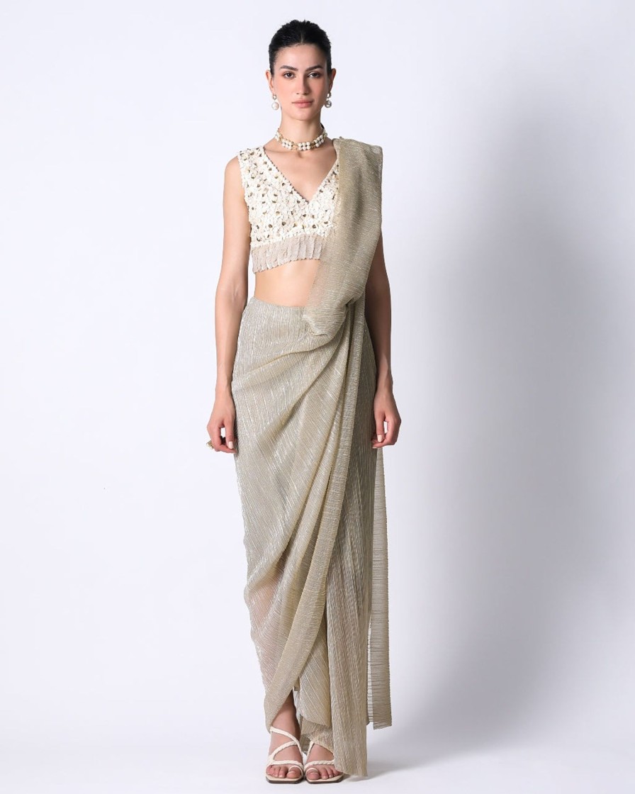 Womens 431-88 | Avis Blouse With Pari Net Sari