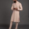 Mens Arjan Dugal | Beige Churidaar With Kurta Set