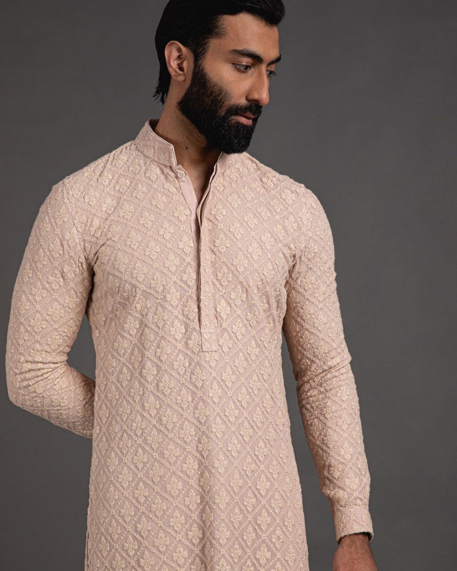 Mens Arjan Dugal | Beige Churidaar With Kurta Set