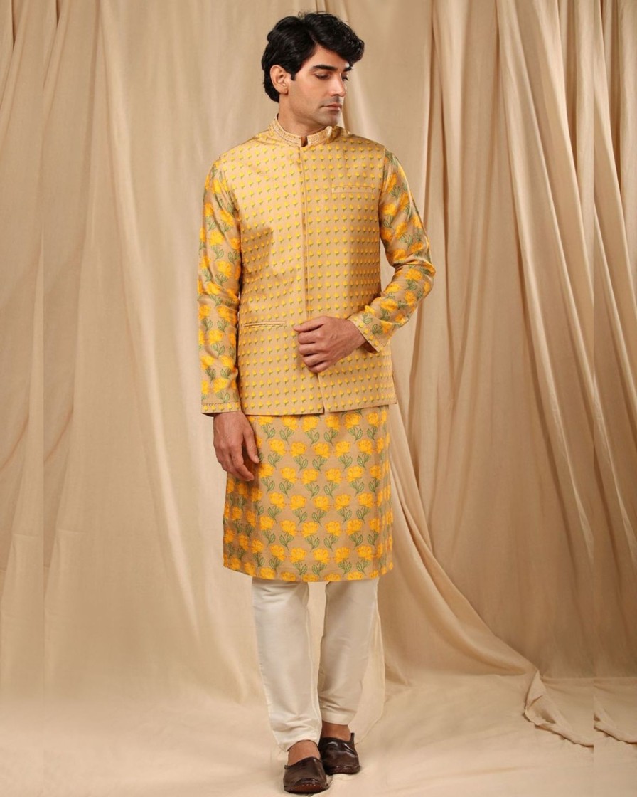 Mens House of Masaba Mens | Beige Bloomingdale Kurta Set