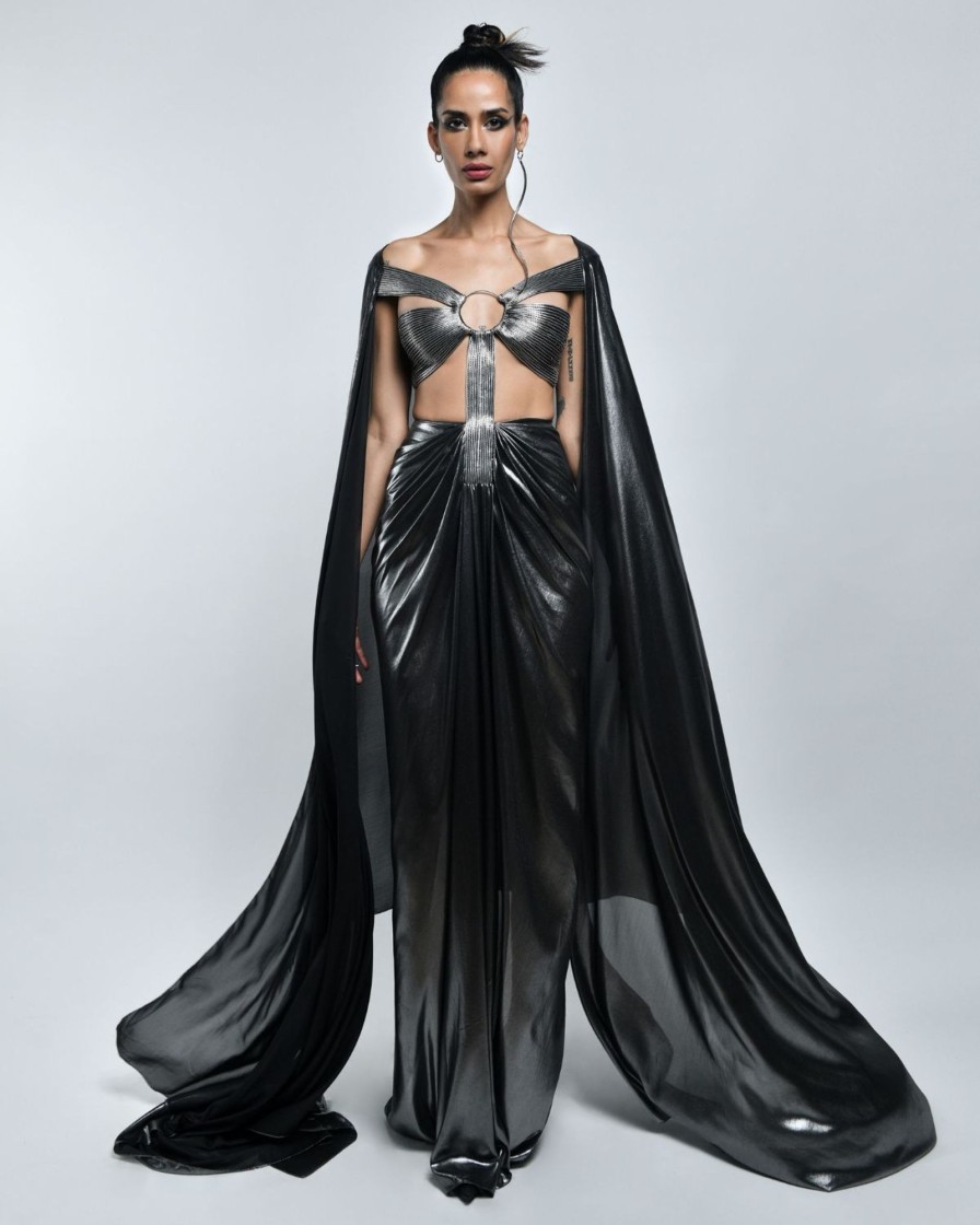 Bridal Amit Aggarwal | Gray Cut Out Gown