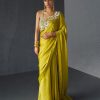 Womens Bhumika Sharma | Yellow Embroidered Sari