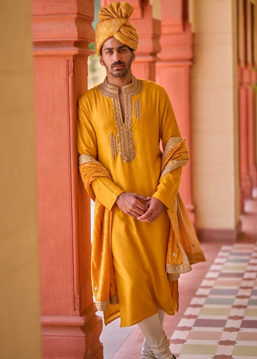 Mens Punit Balana Menswear | Kasundi Kurta Paired With Dushala U0026 Churidar