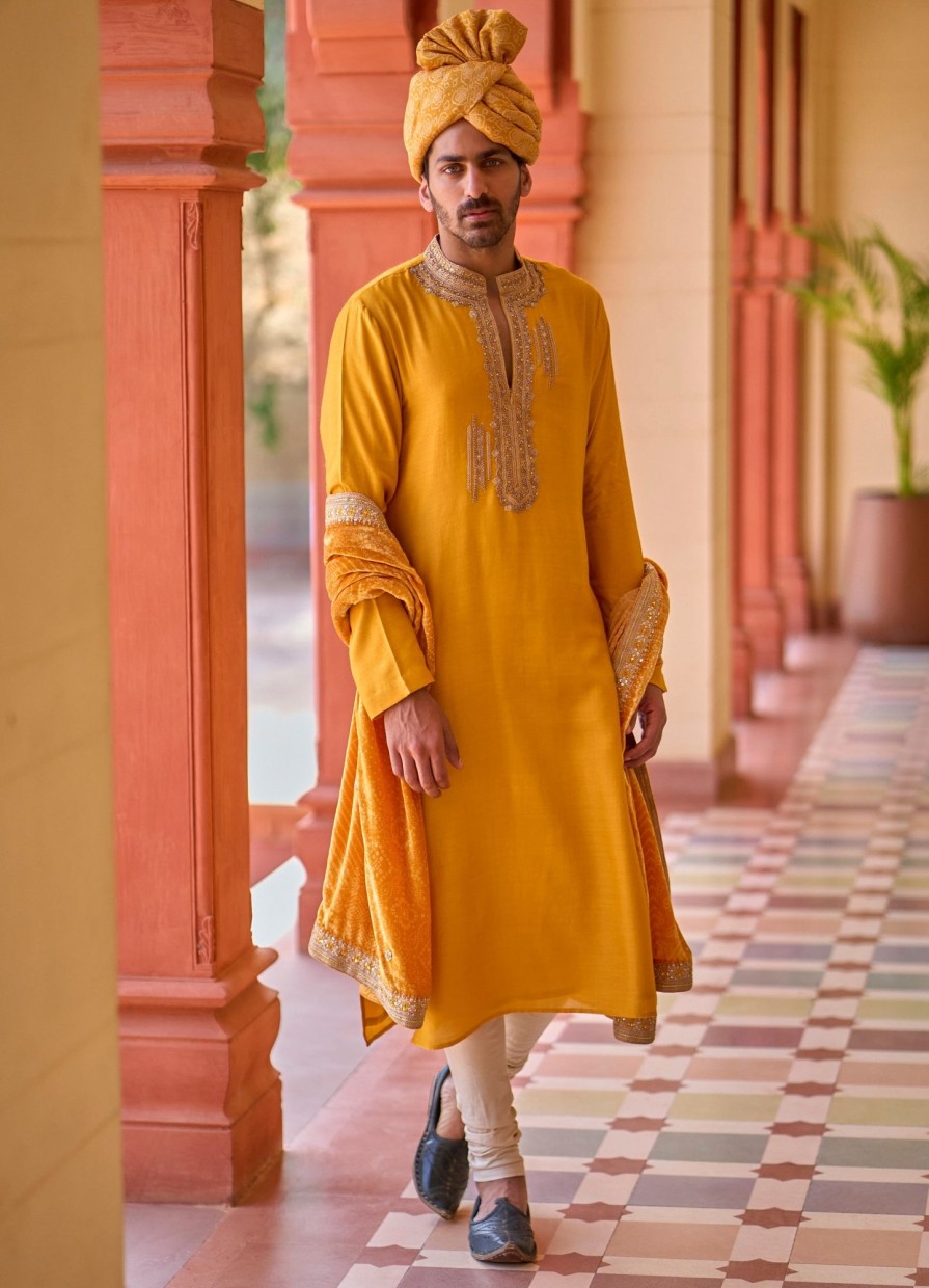 Mens Punit Balana Menswear | Kasundi Kurta Paired With Dushala U0026 Churidar