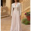 Womens Arpita Mehta | Mirror Embroidered Jacket With Tissue Skirt Set