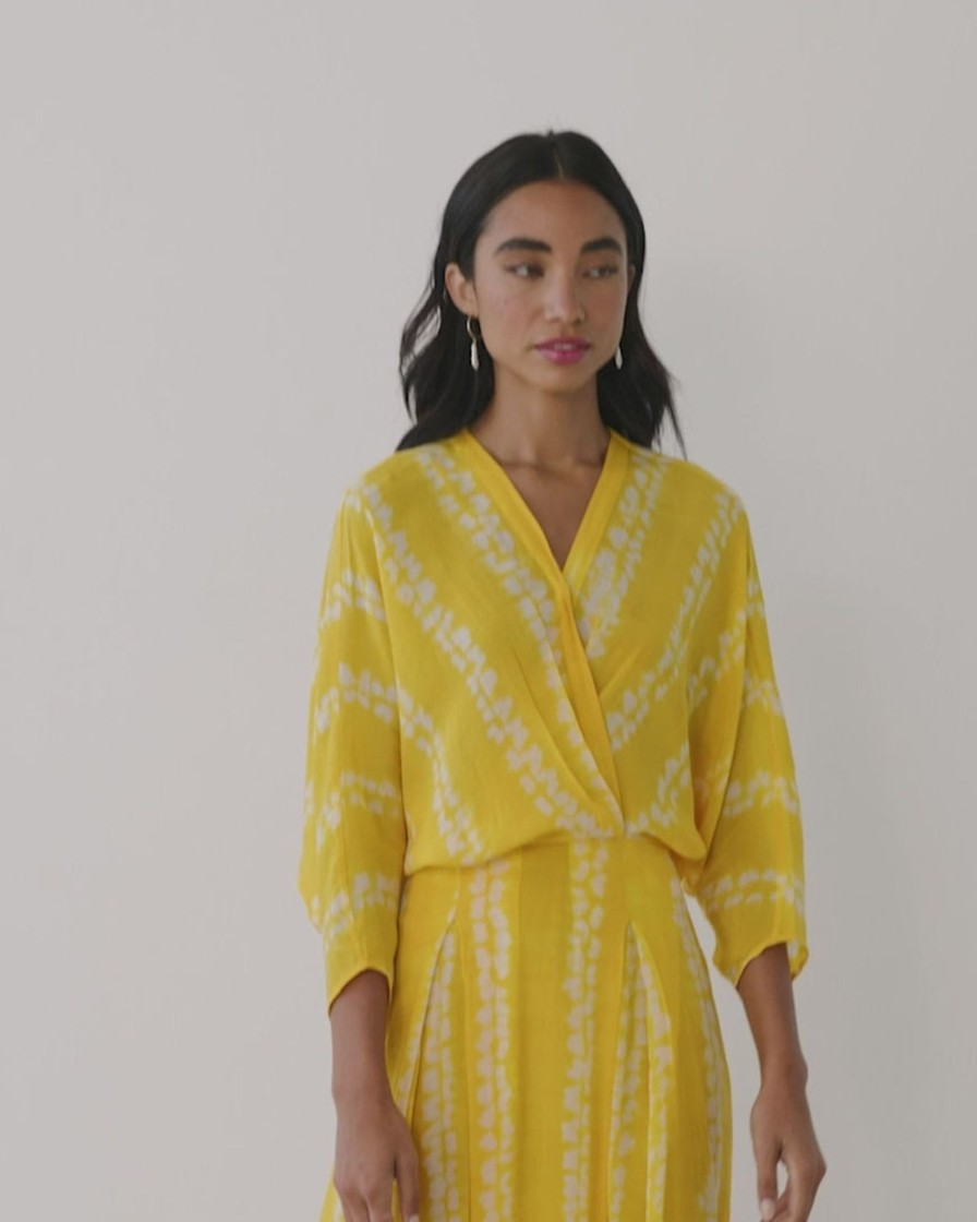 Womens Nupur Kanoi | Yellow Almond Shibori Jumpsuit