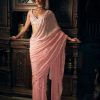 Womens Seema Gujral | Pink Sequin Georgette Sari Set