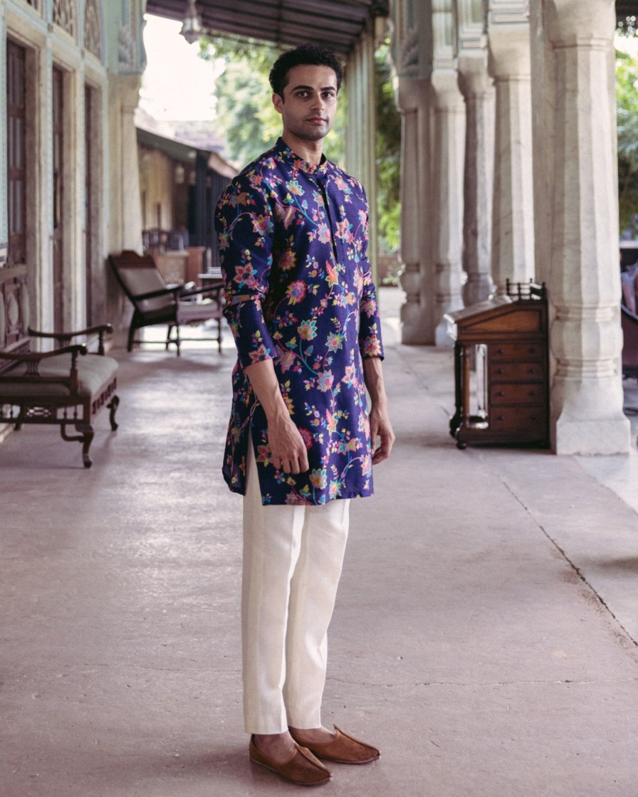 Mens Drishti u0026 Zahabia Mens | Midnight Printed Kurta Set