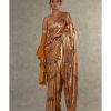 Womens House of Masaba | Ochre 'Masakali' Sari With Georgette Blouse