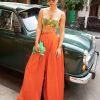 Womens The Little Black Bow | Free People Orange Bermuda Set