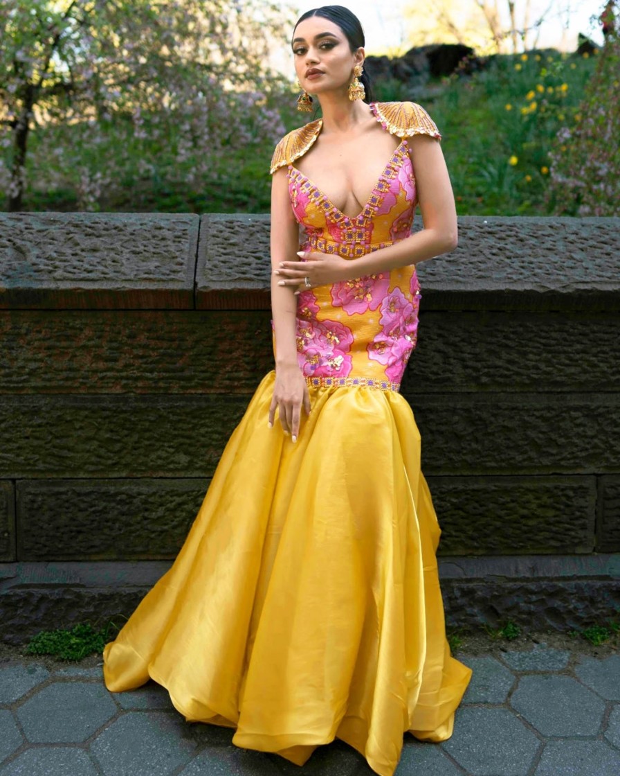 Bridal Papa Don't Preach | Mimosa- Mustard Yellow And Pink Dress