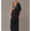 Womens House of Masaba | Black 'Paan-Phool' Sari Gown