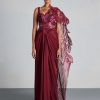 Bridal Amit Aggarwal | Plum Metallic Draped Sari