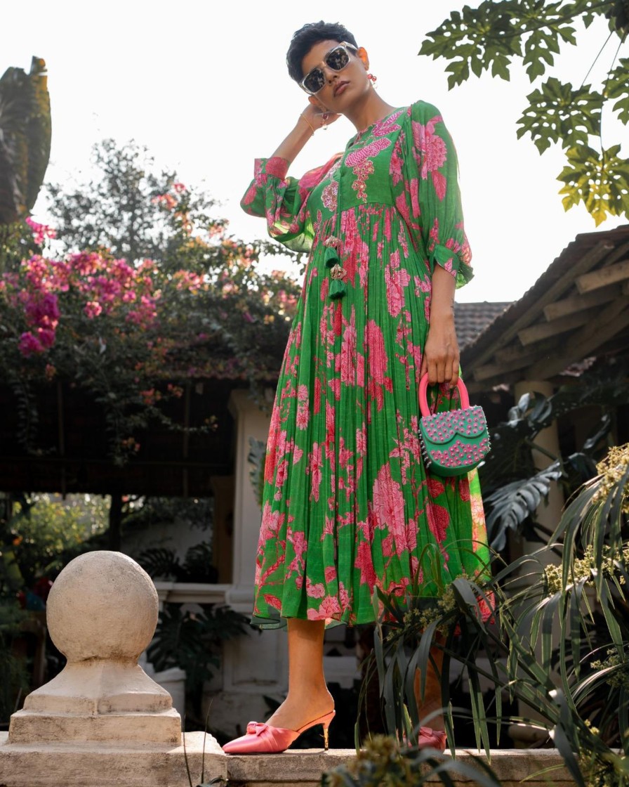 Womens Paulmi u0026 Harsh | Spring Blooming Floral Maxi Dress