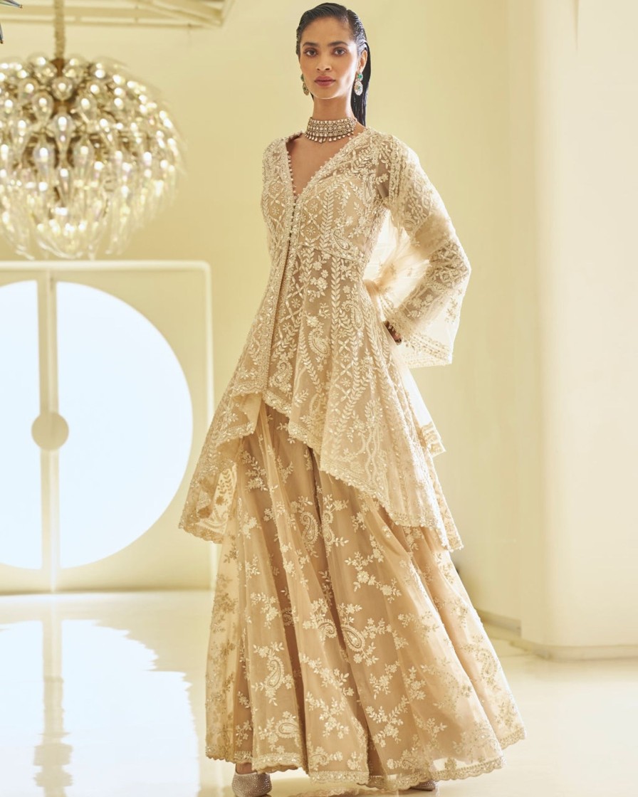 Bridal Seema Gujral | High-Low Dori Sharara Set