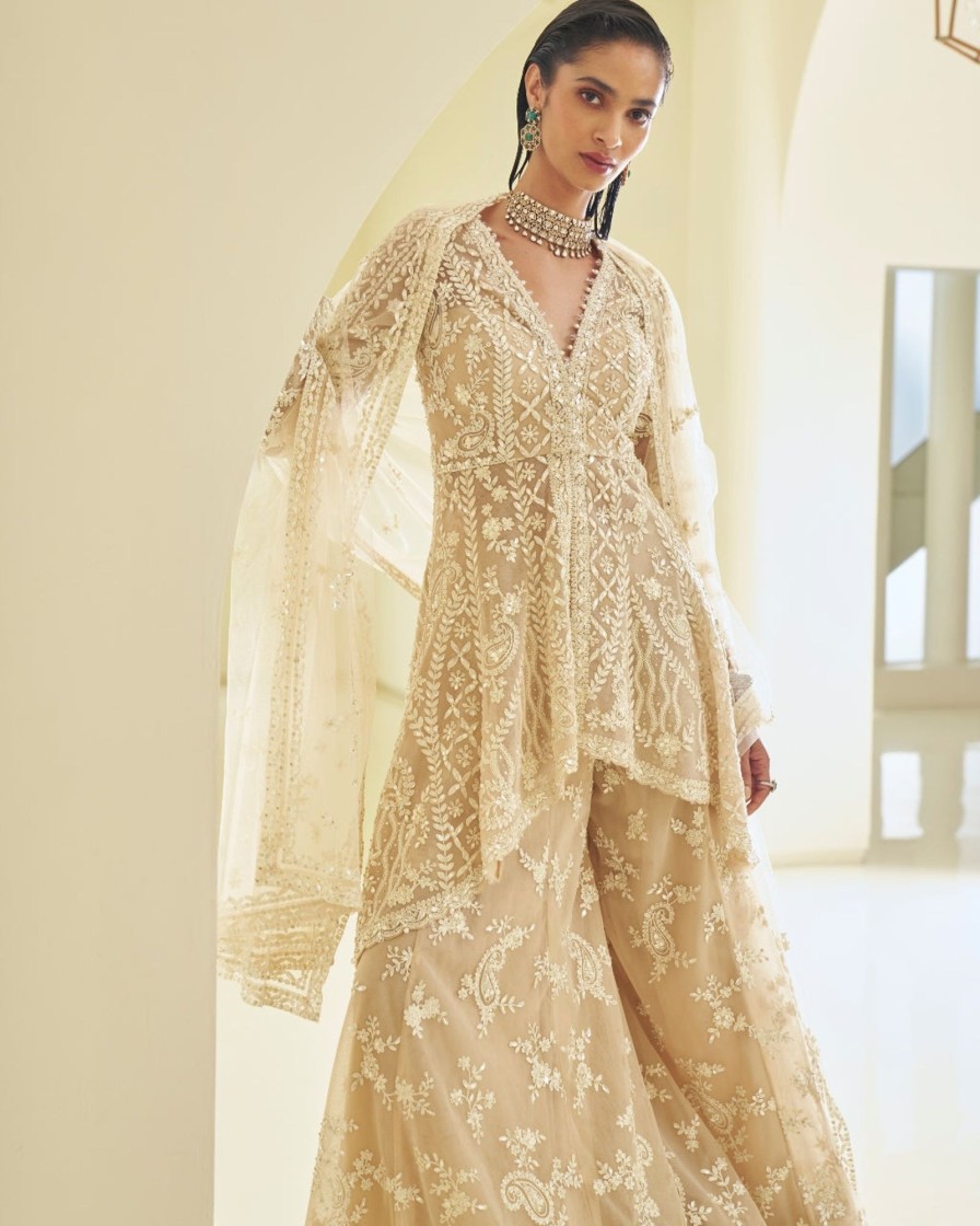 Bridal Seema Gujral | High-Low Dori Sharara Set