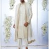 Mens Seema Gujral Mens | Cream U0026 Gold Zari Sherwani Set