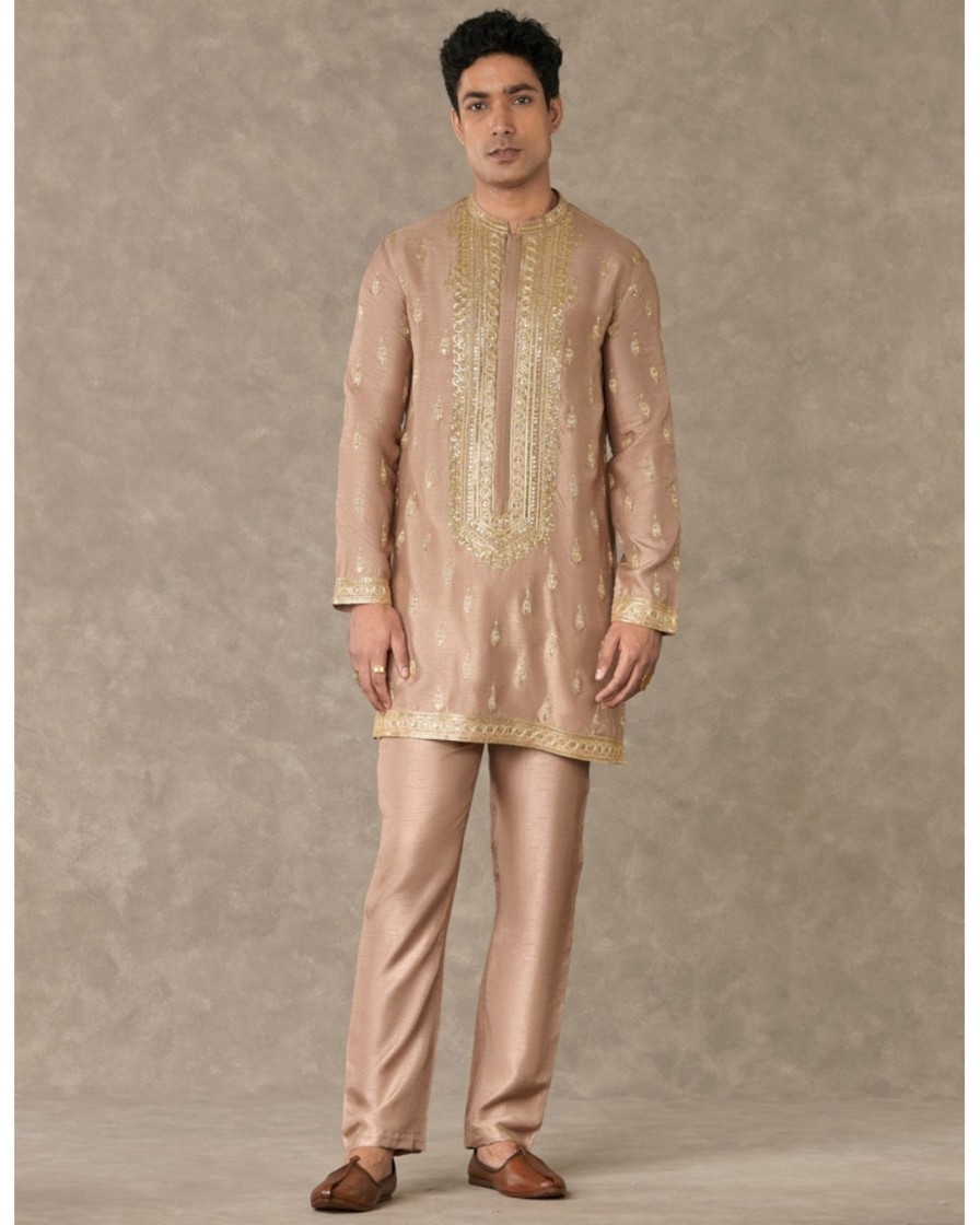 Mens House of Masaba Mens | Oatmeal Paan-Phool Kurta Set