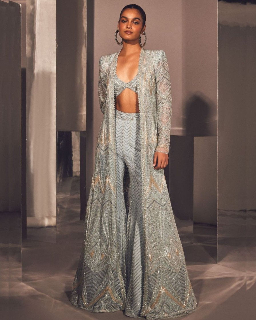 Womens Ritika Mirchandani | Zeynep Jacket And Sharara Set