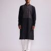 Mens Country Made | Navy Terra Tribe Hand Embroidered Kurta Set